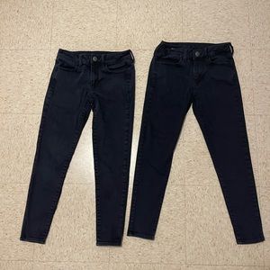 Bundle American eagle black skinny jeans size 4 short